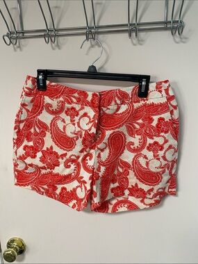 Kenji Red Paisley Print Women's Shorts